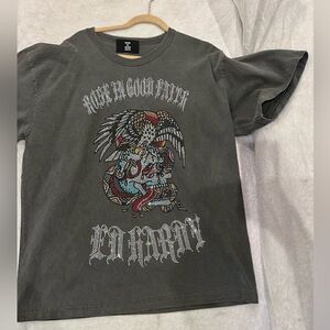 Rose in good faith gray t shirt dress top oversize fit with jewels